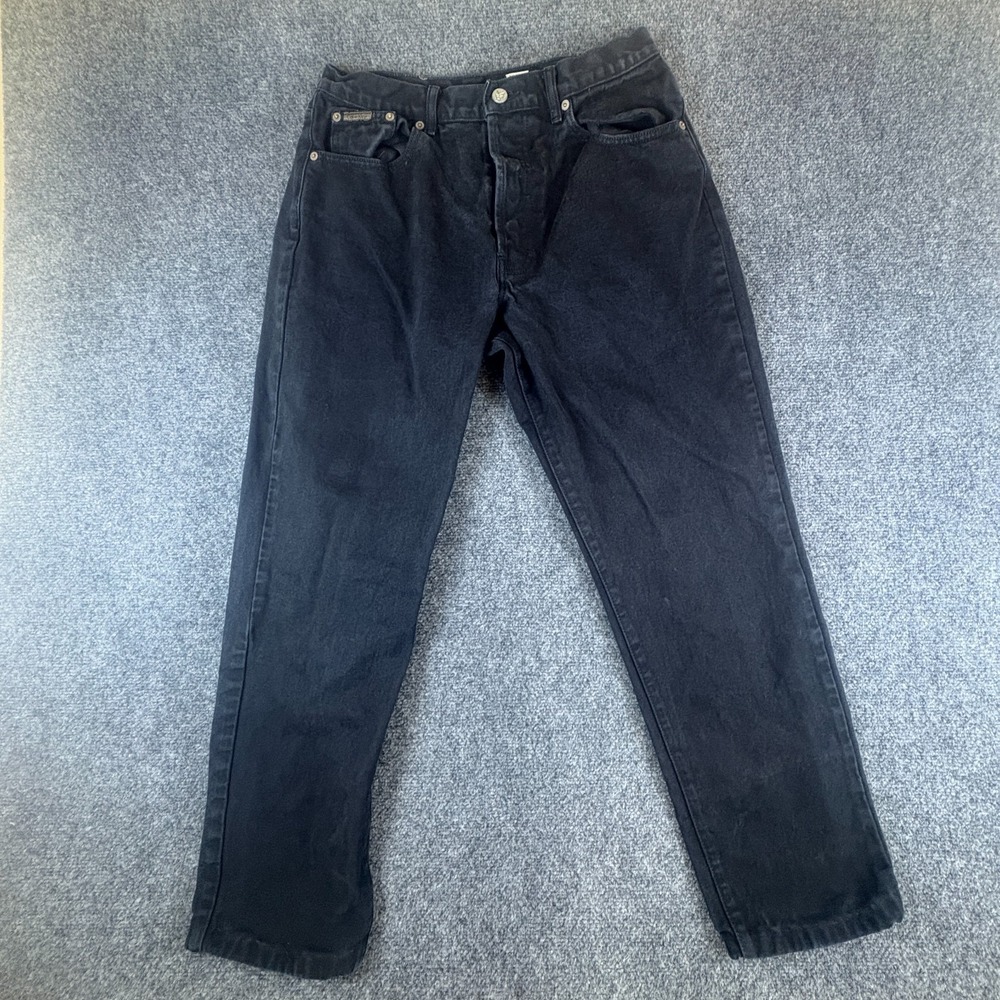 Calvin Klein Jeans Womens 29x29 Black Denim Cotton Mid Rise Button Fly Easy Fit